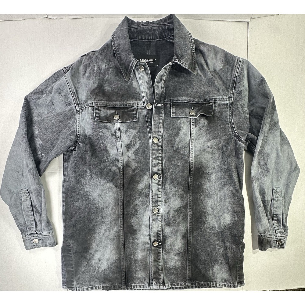 A-COLD-WALL* Samuel Ross Black Gray Denim Jacket Size 46 Made in Italy Designer‎